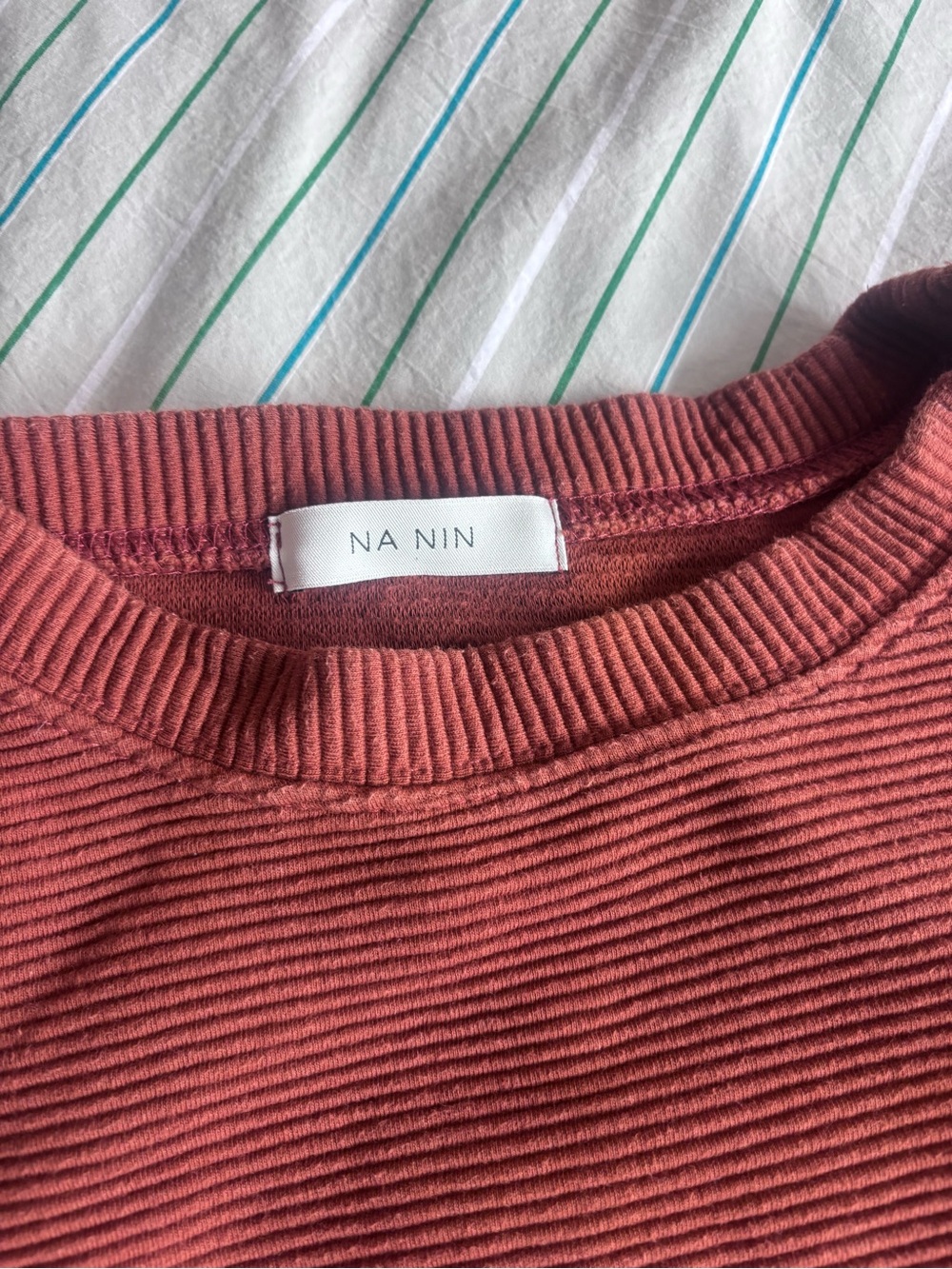 EUC Na Nin Set - Margo Rippled Cropped Sweatshirt + Chloe Shorts in Cinnamon - Picture 10 of 12